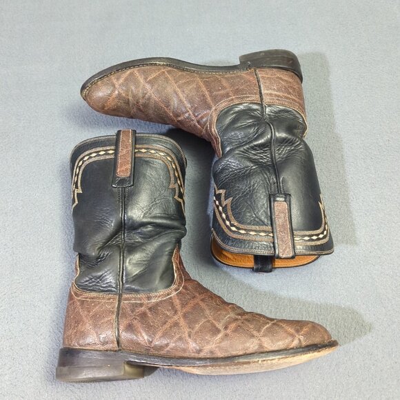 Lucchese 2000 Boots Men\'s 8.5 Brown With Black Uppers T000202 Western Cowboy main image 11